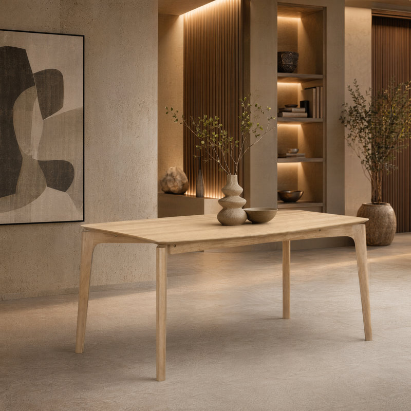 Table de salle à manger rectangulaire en bois, Chêne, H 29,5 po x L 59 po x l 35,5 po
