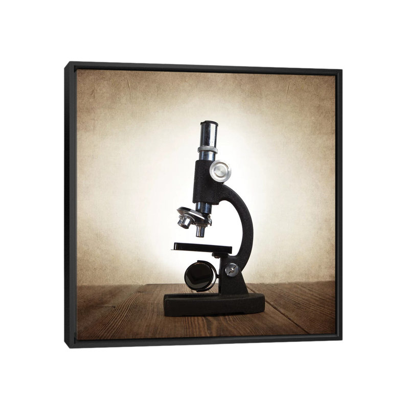 Microscope 1 Piece Wall Art on Canvas, 93.98 cm H x 93.98 cm W, Black Framed