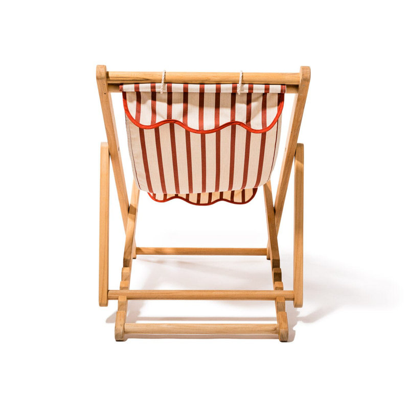 The Sling Chair, Rouge / blanc rayé / bois naturel