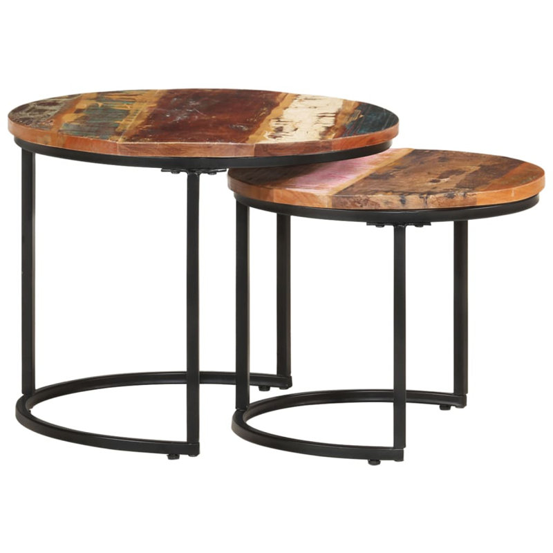 Ivaldo Frame 2 Nesting Tables Coffee Table, Dark Brown/Teal