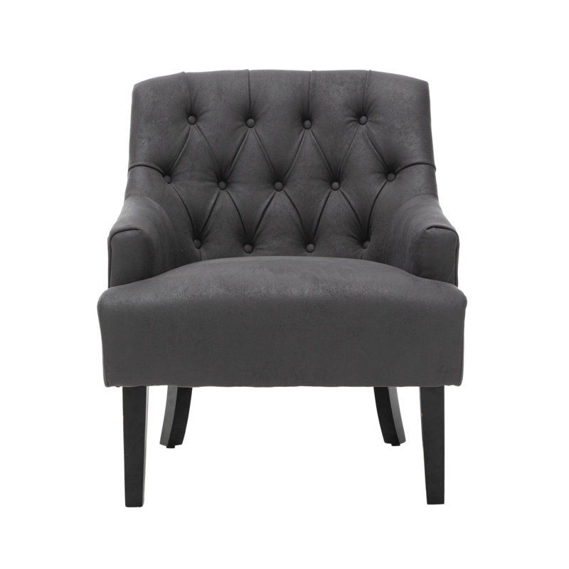 Haysville Upholstered Microfiber / Microsuede Slipper Chair, Grey