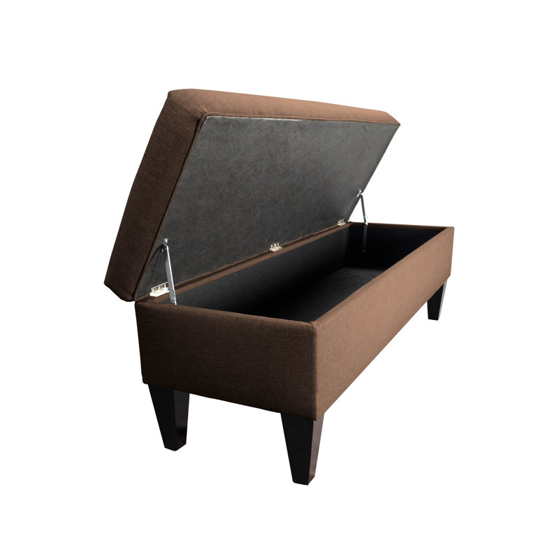 Banc de rangement rembourré Juliana, Brun