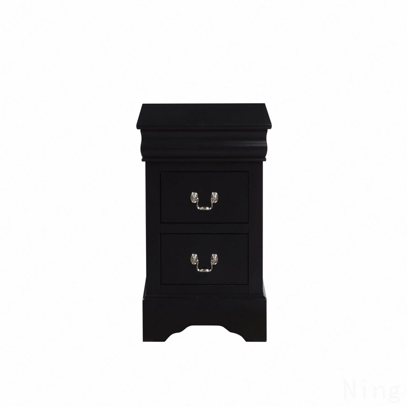 Table de chevet Philippe III à finition noire, Noir
