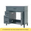 36" Bathroom Vanity With Sink, Blue Bathroom Cabinet With Drawers, Solid Frame And MDF Board, One Package-116353004-116353005