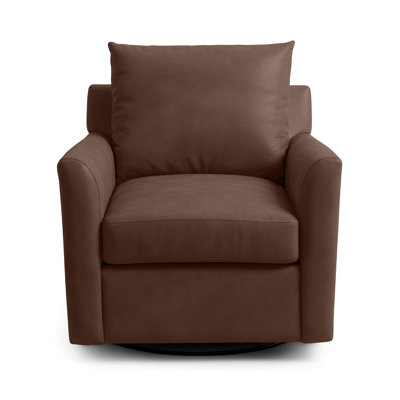 Fauteuil d'appoint pivotant en cuir Olivia