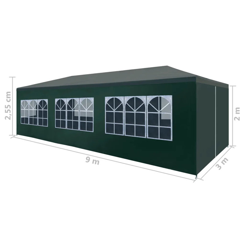 Party Tent, Green, 1m x 9m