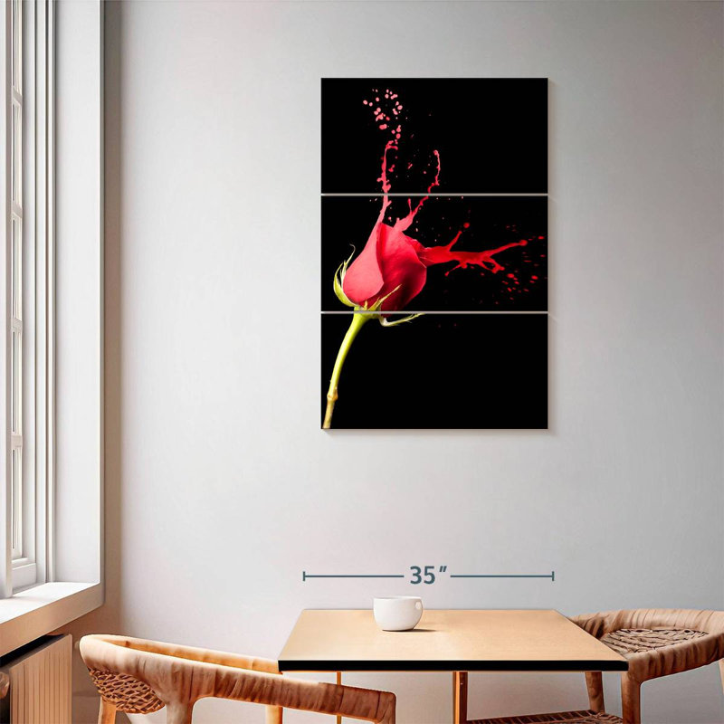 Harnek Red Rose Splash, 57" H x 36" W