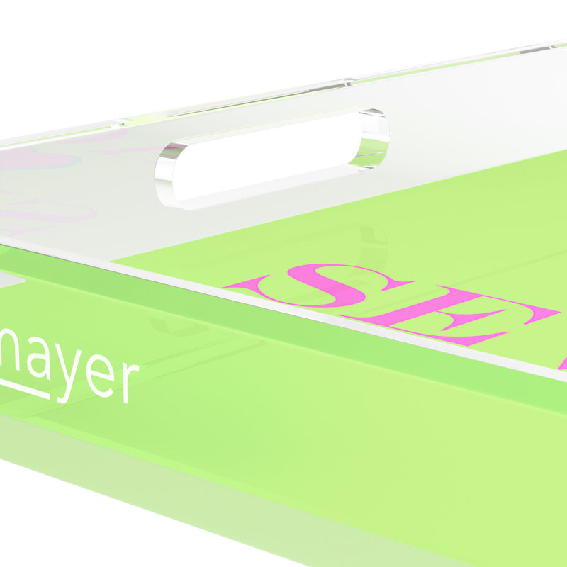 Decorative Tray, Key Lime/Pink, 2" H x 12" W x 12" D