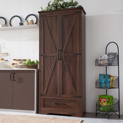 Armoire de rangement avec porte de grange Modern Farmhouse