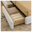Structure de lit plateforme grand tapissier avec 4 tiroirs de rangement à roulettes, grande tête de lit courbée, tissu bouclé minimaliste moderne
