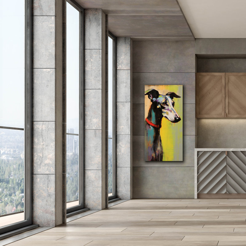 «Greyhound 2» par Sean Parnell, art mural sur toile, H 60 po x l 30 po x P 1,5 po