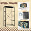 Commode de style vitrail pour la chambre à coucher avec 4 tiroirs de rangement Superbe commode en plumes de verre teintées irisées en forme de paon Commode en acier à structure de placard pour vestibule