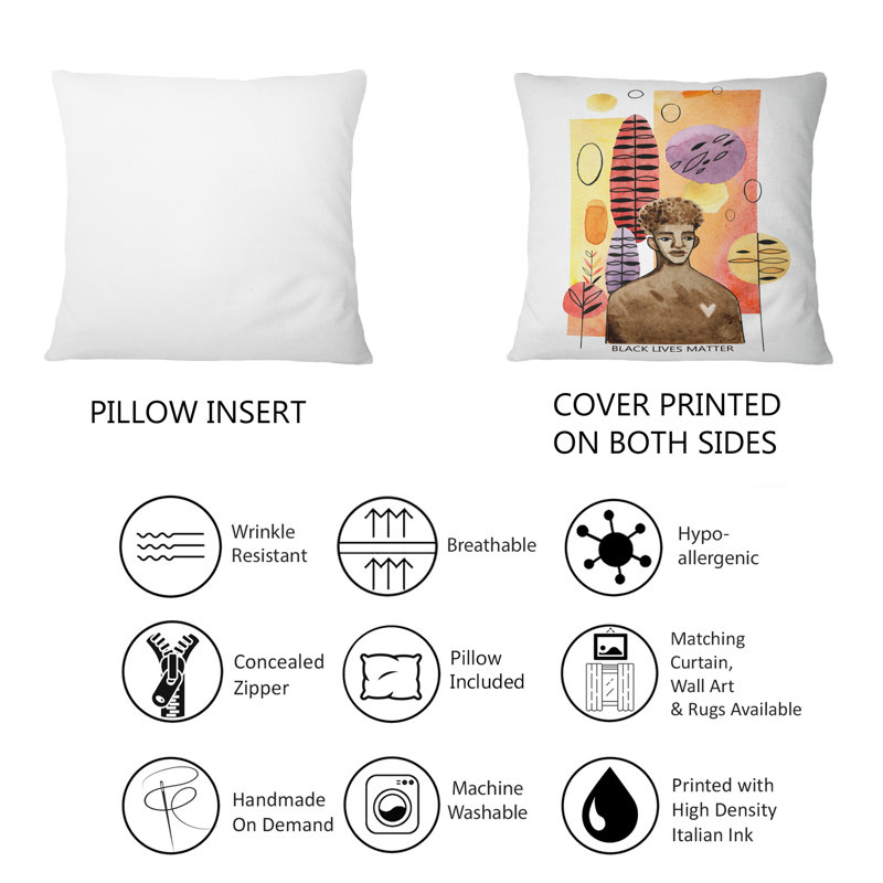 Coussin décoratif afro-américain de style moderne et futuriste I - Americana 1