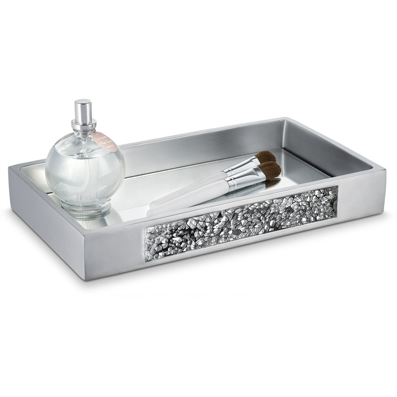 Plateau d'accessoires de salle de bain Silver Mosaic