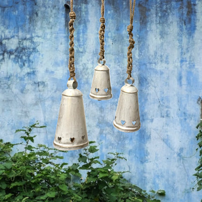 Set of 3 Jeza Bells in White Wash