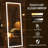 60X16 Inch Full Length Mirror With Lights, Full Body Dressing Standing, Hanging Mounted Mirror For Living Room Bedroom Cloakroom, Square Black-2110721015-2110721009