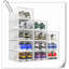 Paquet de 12 bacs de rangement pour chaussures, organisateur de chaussures empilable en plastique transparent pour garde-robe, étagère à chaussures pliable peu encombrante, boîte à chaussures, contenant pour chaussures