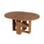 Table de salle à manger extensible ronde à ovale de 109 à 150 cm de large pour 4 à 6 personnes, avec rangement dissimulé et piètement en croix, style ferme moderne.-279206078