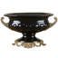 Jardinière ovale en porcelaine noire avec bronze Ormolu dans la collection ébène