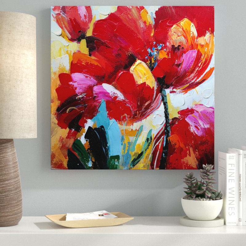 « fleurs iv », reproduction de peinture à l’huile sur toile tendue