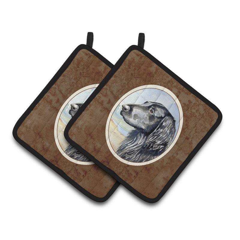 Caroline's Treasures Flat Coated Retriever Polyester Potholder