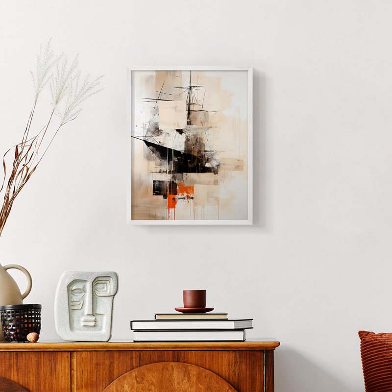 NAUTICAL Series CCCCL-XXV - Impression encadrée de qualité supérieure - Prêt à être accroché - Aucun clou requis, Blanc
