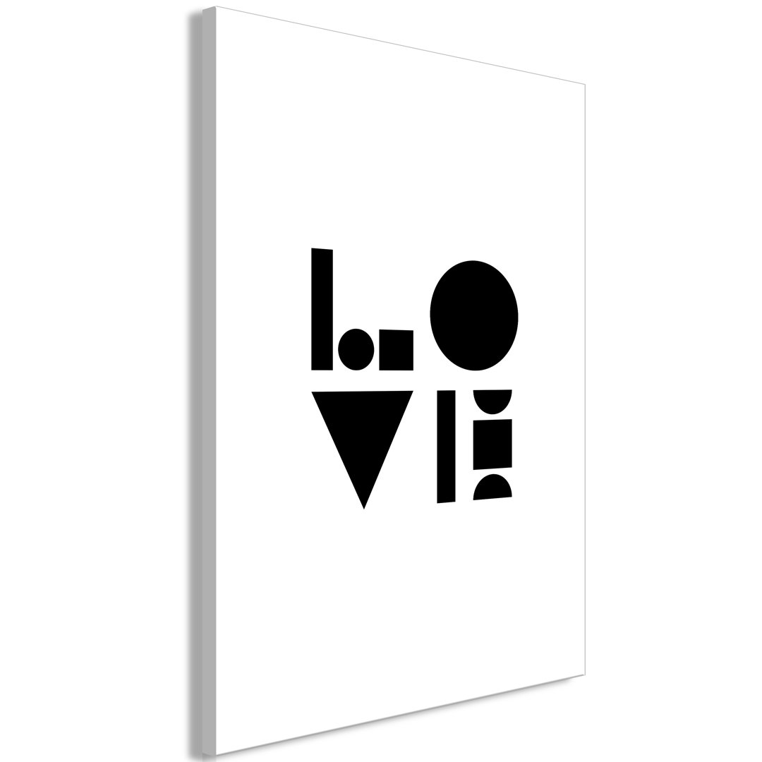 Leinwandbild – Black, White and Love (1 Teil) Vertikal