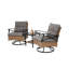 Ensemble de chaises berçantes pivotantes d'extérieur 3 pièces avec 1 table et 2 chaises berçantes et pivotantes, ensemble de patio, ensemble de conversation de patio, ensemble de conversation