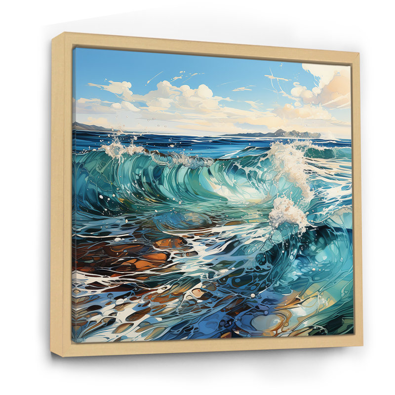 «Ocean Charm», art liquide vif III, Cadre naturel flottant, H 24 po x l 24 po x P 1 po