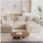 Canapé modulaire en U avec repose-pieds réversible, canapé d'angle convertible 5 places avec 2 repose-pieds, canapé moelleux et minimaliste moderne pour le salon, chenille beige