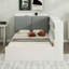 Lit plateforme en bois avec tête de lit, tablettes et 2 tiroirs-860416085