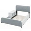 Lit plateforme double avec table de chevet et rangement