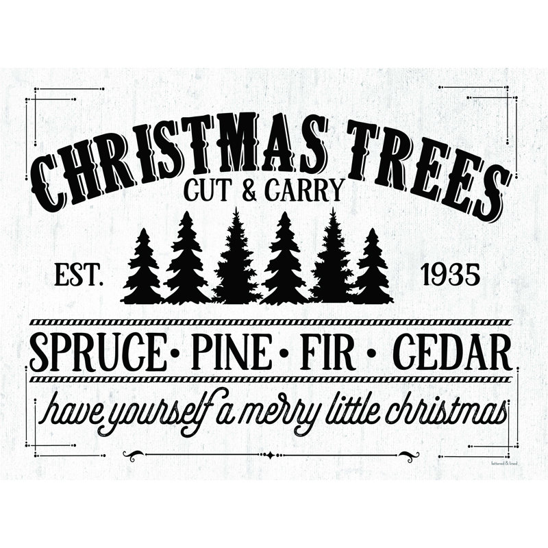 Fredderick Christmas Trees - Art textuel sur toile tendue, H 8 po x l 12 po