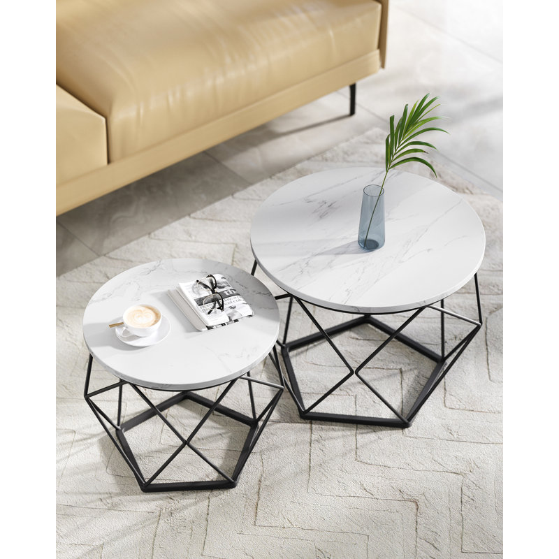Apison Enclosed Coffee Table, White/Black