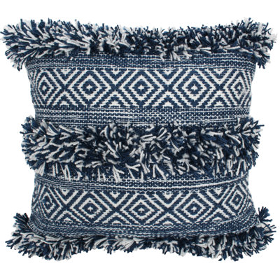 Fringed Outdoor Throw Pillow