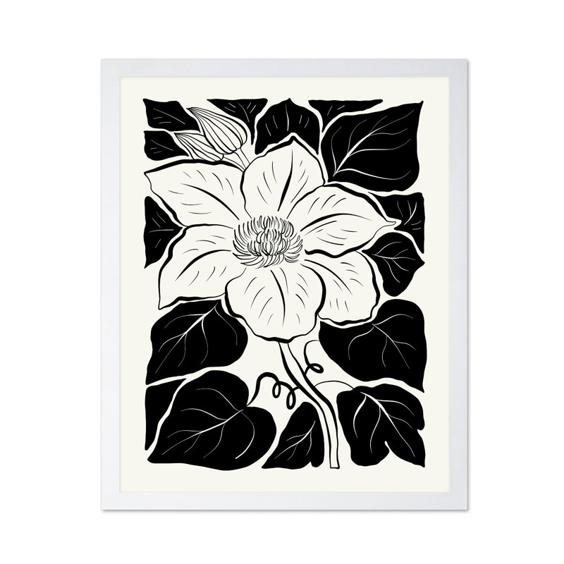 Illustration abstraite de fleur n ° 2, Affiche, H 12 po x l 16 po, Encadrement blanc