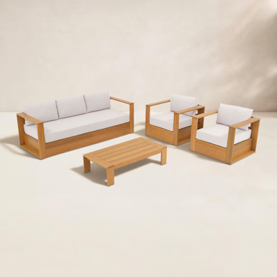 Emmett 5-Person Eucalyptus Patio Seating Group