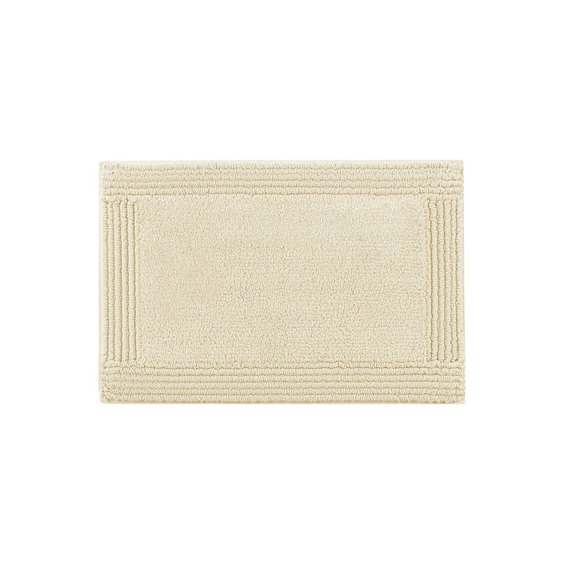 24x44" 3000 Gsm 100% Cotton Reversible Natural Bath Rug, Soft And Texture, - , Medium Pile 0.5", Non Slip Needed Comfortable, Machine Washable
