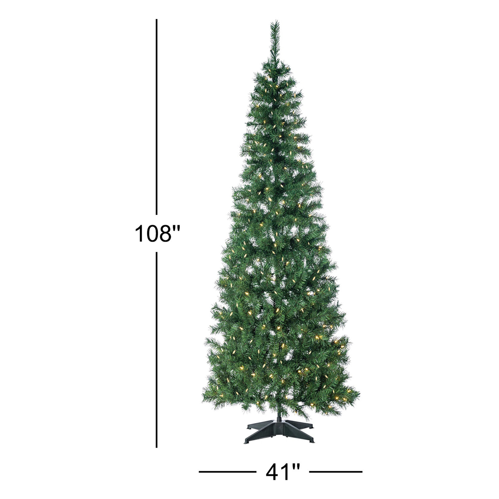 Lighted Artificial Fir Christmas Tree, 9' H