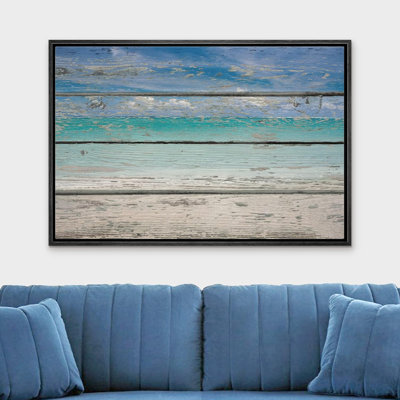 Bord de mer, plage tropicale, plage lumineuse sur bois, effet de mer, photographie, art moderne, nautique