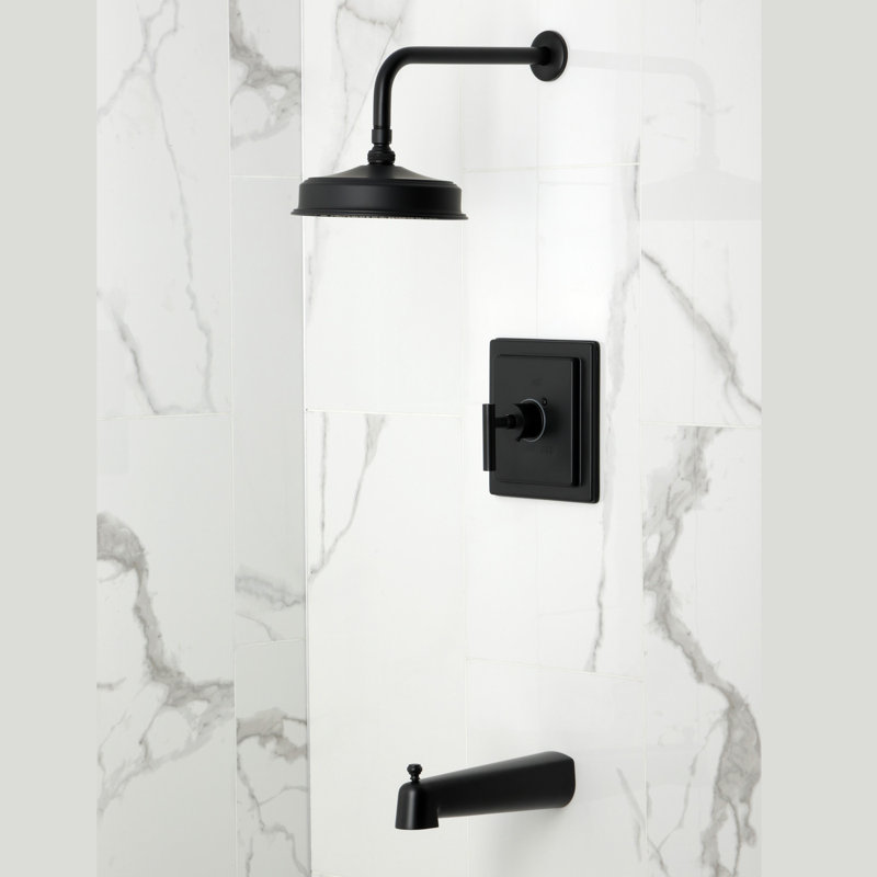 Kingston Brass Manhattan Single-Handle Pressure Balanced Tub And Shower Faucet, Matte Black