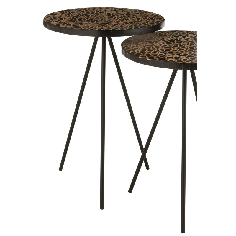 Elleny Side Table Set, Brown/Black