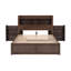 Lit plateforme robuste et robuste avec tablettes coulissantes, lit gigogne simple et 2 tiroirs, finition espresso-1497899909