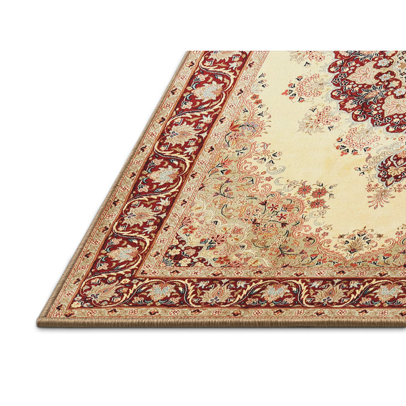 Tapis brun/beige traditionnel Desbois, Rectangle 7 pi x 9 pi