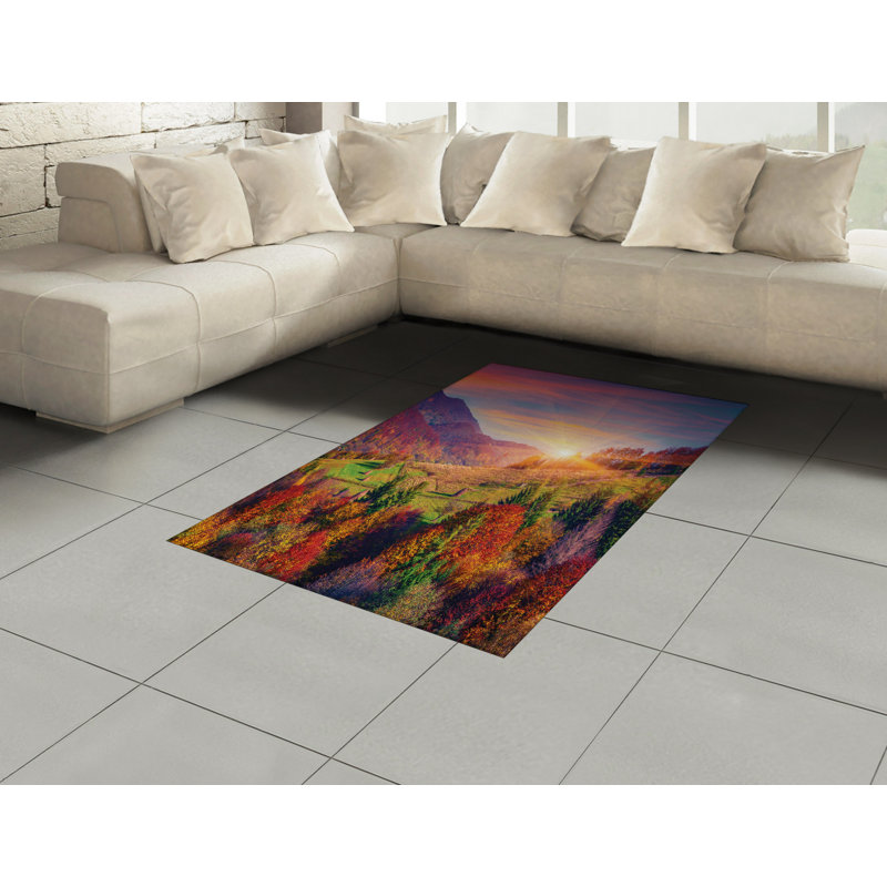Nature Autumn High Density Long Fiber Poly Threads Decorative Area Rug Carpet, Rectangle 4' x 5'8"