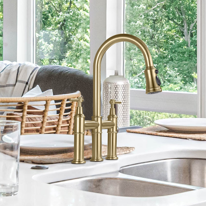 Robinet de cuisine Bridge avec douchette extractible