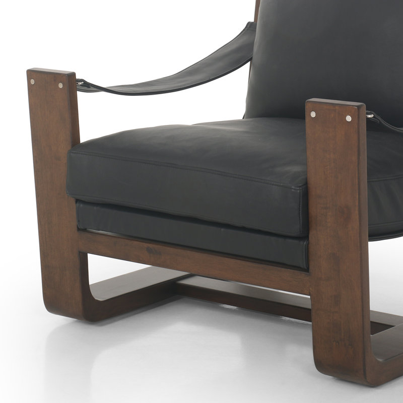 Cesar Chair-Heirloom Sienna, Carson Black Genuine Leather