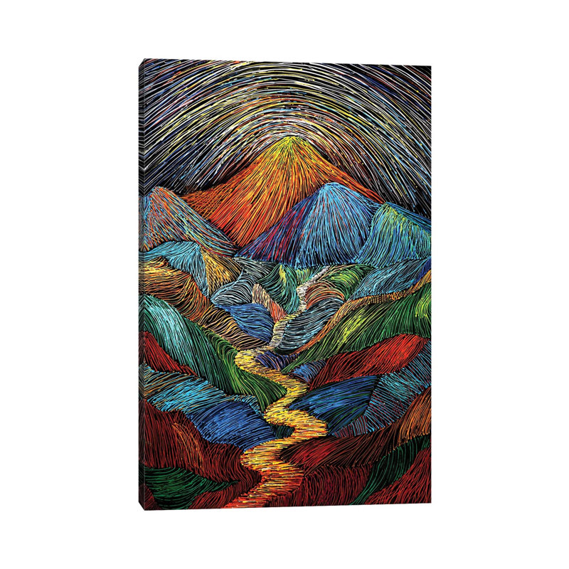 Landscape Mountain And Sky by Viola Painting - Gallery-Wrapped Canvas Giclée on Canvas, No Frame, 20.32 cm H x 30.48 cm W