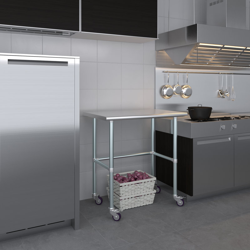 Table de travail en acier inoxydable, H 38 po x L 36 po x l 24 po