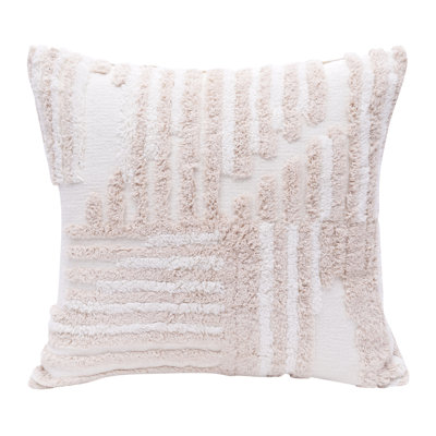 22" Geometric Cotton Throw Pillow With Texture
